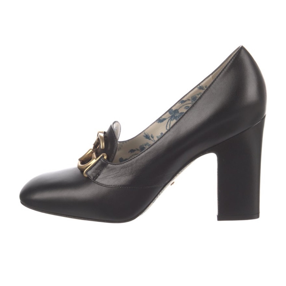 Gucci Running GG Logo Leather Pumps